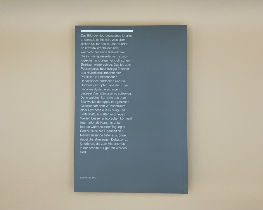 Die Rückseite vom Buch Neorenaissance - Ansprüche an einen Stil.