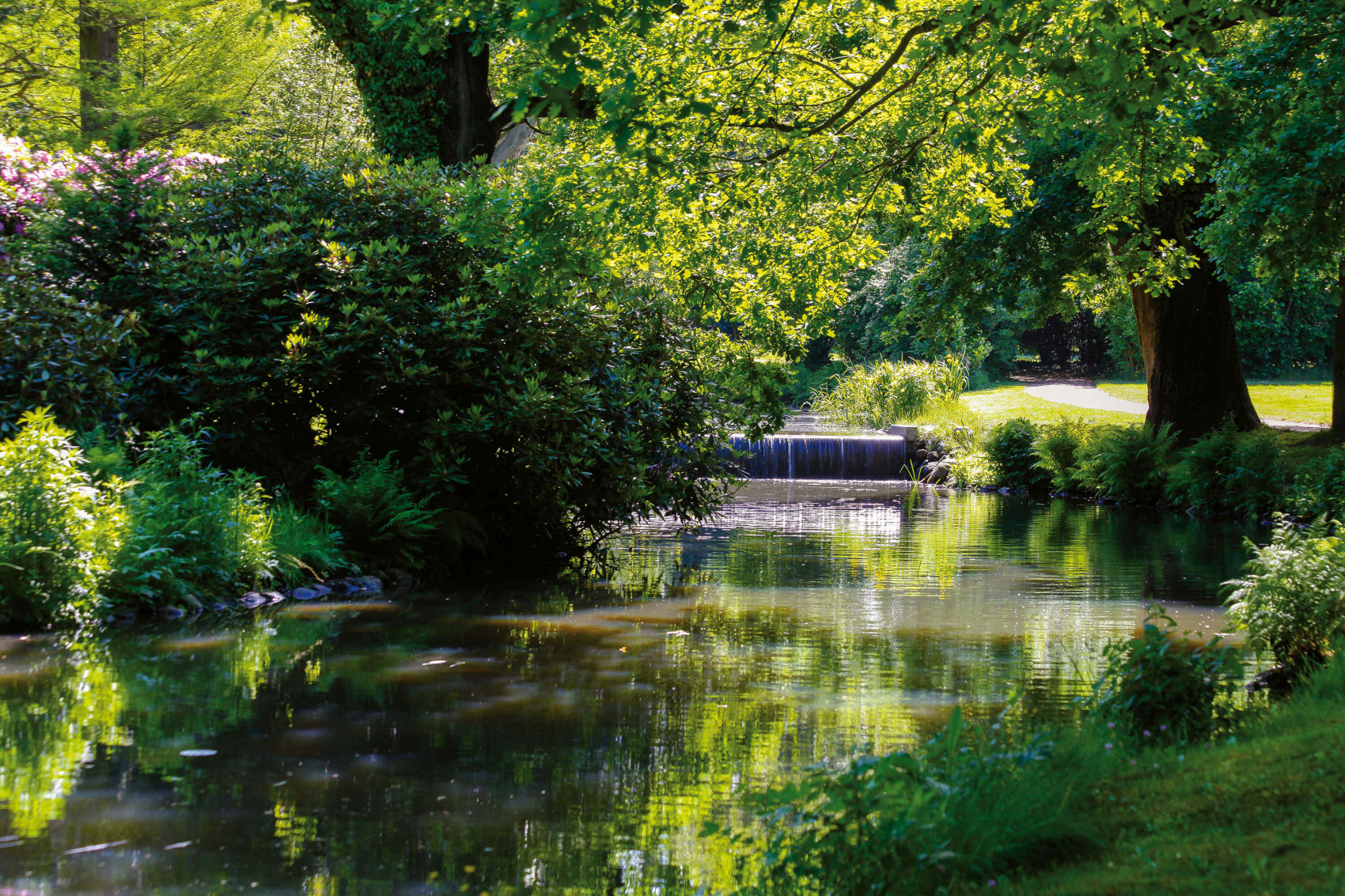 Der Plattenwasserfall im Muskauer Park