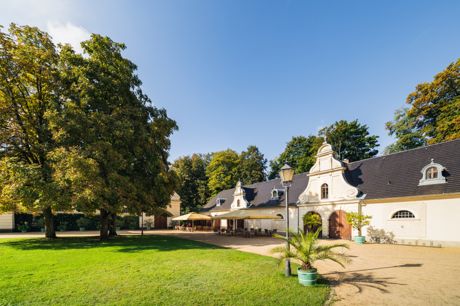 Das Caf&eacute; Gruners im Schlossvorwerk.